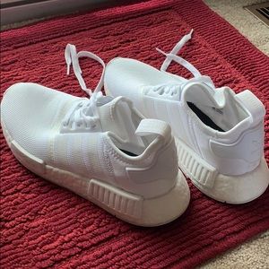 White adidas NMD tennis shoes